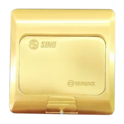 Ổ cắm âm sàn kiểu A vuông màu đồng Vanlock P001/1/DO/A