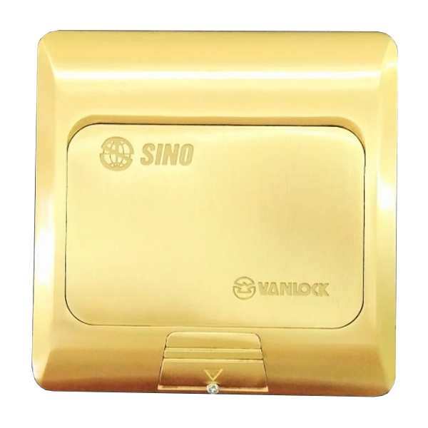 p001-1-do-a Ổ cắm âm sàn kiểu A vuông màu đồng Vanlock P001/1/DO/A