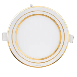 Đèn LED panel nhôm âm trần viền vàng 12W sáng trắng MPE RPL-12ST/G