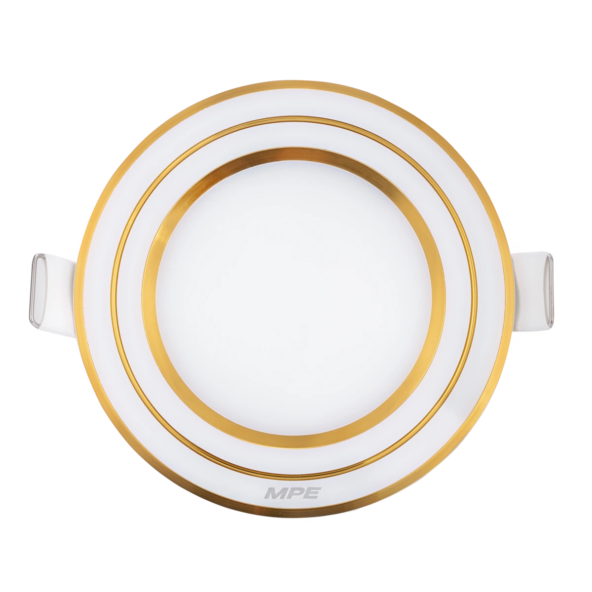 rpl-7t-g-1 Đèn LED panel nhôm âm trần viền vàng 7W đổi màu MPE RPL-7/3C/G