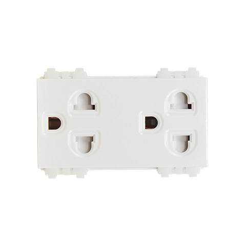 2 ổ cắm 3 chấu có màn che 16A cắm nhanh Vanlock S18CCUE2/CN