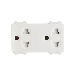 2 ổ cắm 3 chấu có màn che 16A bắt vít Vanlock S18CCUE2