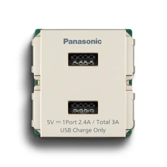 wef11821myz-vn Ổ cắm sạc USB 2 cổng cắm nhanh màu vàng ánh kim Panasonic WEF11821MYZ-VN