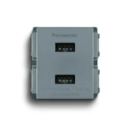 Ổ cắm sạc USB 2 cổng chuẩn A - C cắm nhanh màu xám ánh kim Panasonic WEF14821MYH-VN