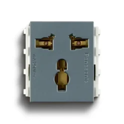 Ổ cắm đa năng có màn che 250VAC - 16A màu xám ánh kim Panasonic WEV1171MYH