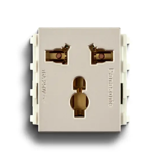 wev1171myz Ổ cắm đa năng có màn che 250VAC - 16A màu vàng ánh kim Panasonic WEV1171MYZ