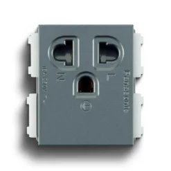 Ổ cắm đơn 3 chấu 16A cắm nhanh màu xám ánh kim Panasonic WEV1181MYH