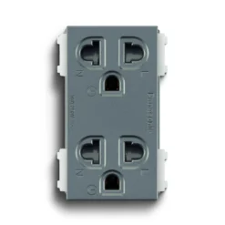 Ổ cắm đôi 3 chấu 16A bắt vít màu xám ánh kim Panasonic WEV1582-7MYH