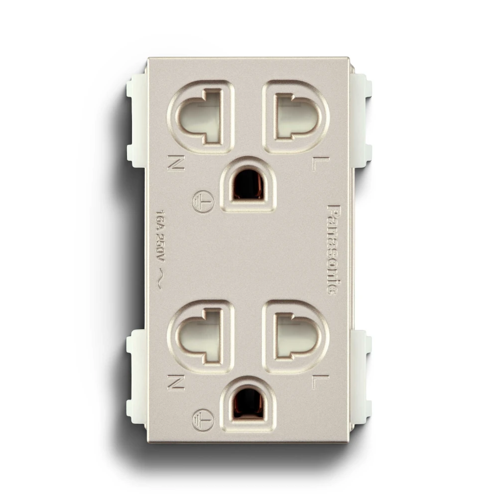 wev1582myz-1 Ổ cắm đôi 3 chấu 16A cắm nhanh màu vàng ánh kim Panasonic WEV1582MYZ