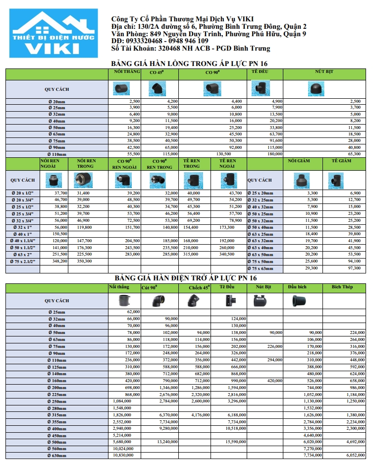 phụ kiện HDPE hàn lồng trong áp lực PN16