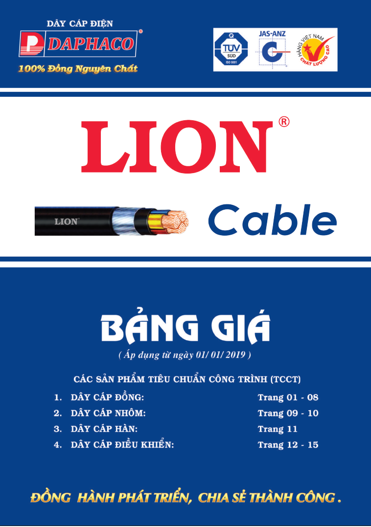 bảng giá dây điện LION