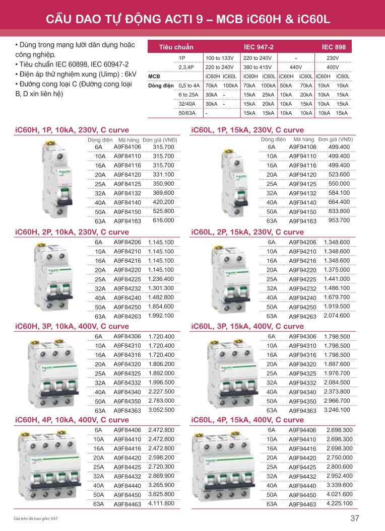 Cau dao tu dong acti 9 - MCB iC60H & iC60L 37