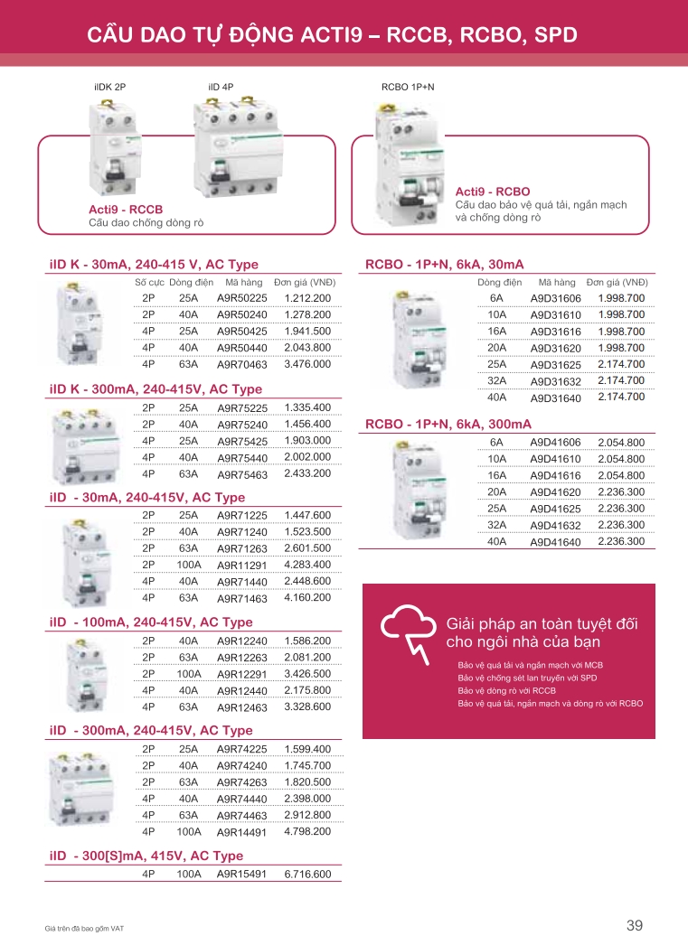 Cau dao tu dong ACTI9 - RCCB, RCBO, SPD 39