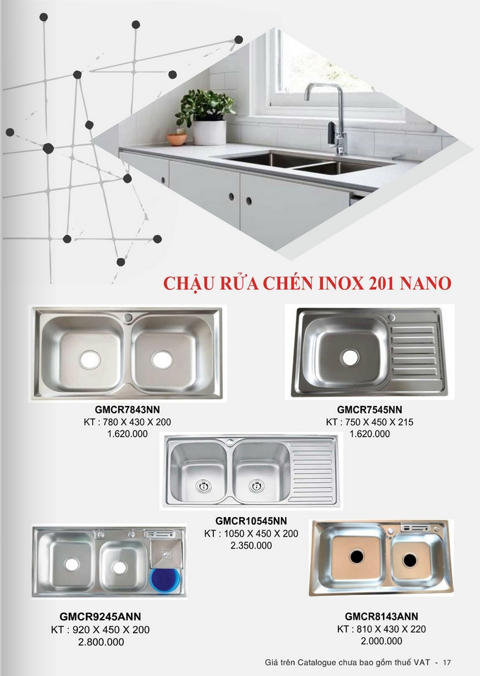 chậu rửa chén inox 201 Gama trang 4