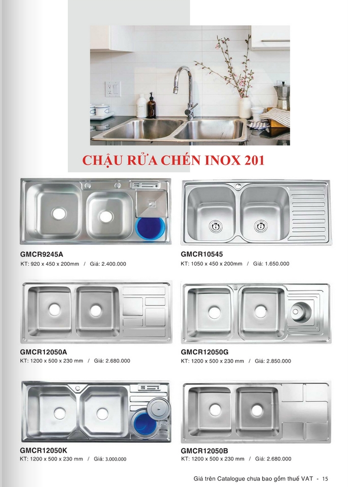 chậu rửa chén inox 201 Gama trang 2