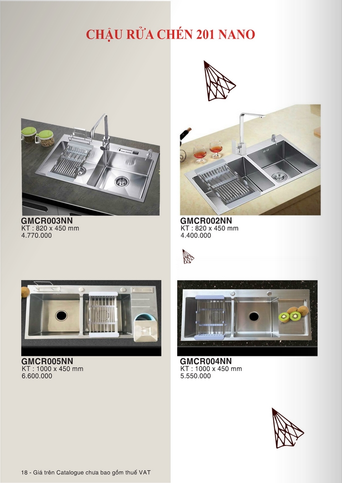 chậu rửa chén inox 201 Gama trang 5