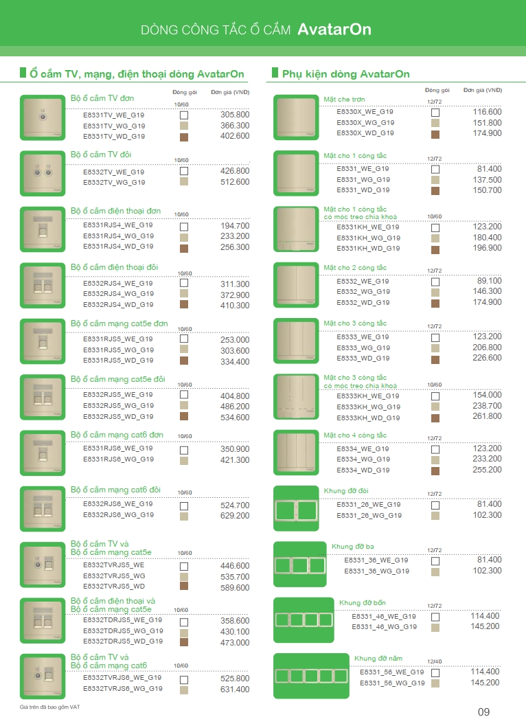 Dong cong tac o cam Avataon 9