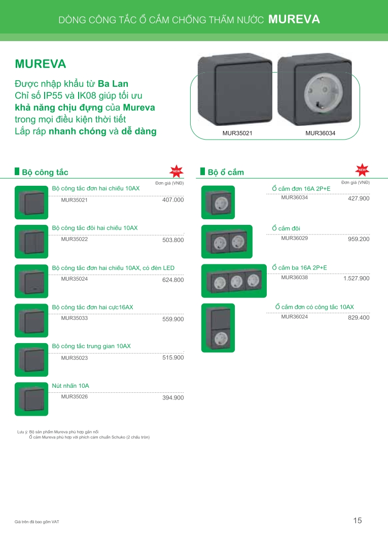 Dong cong tac o cam chong tham nuoc Mureva 15