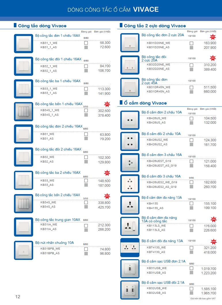 Dong cong tac o cam vivace 12