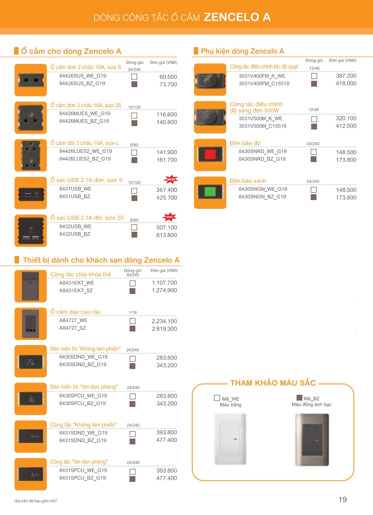 Dong Cong tac o cam zencelo A 19