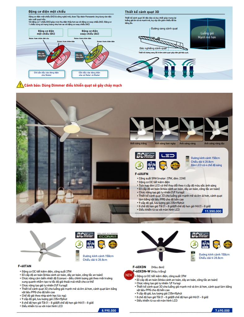 giá quạt trần Panasonic