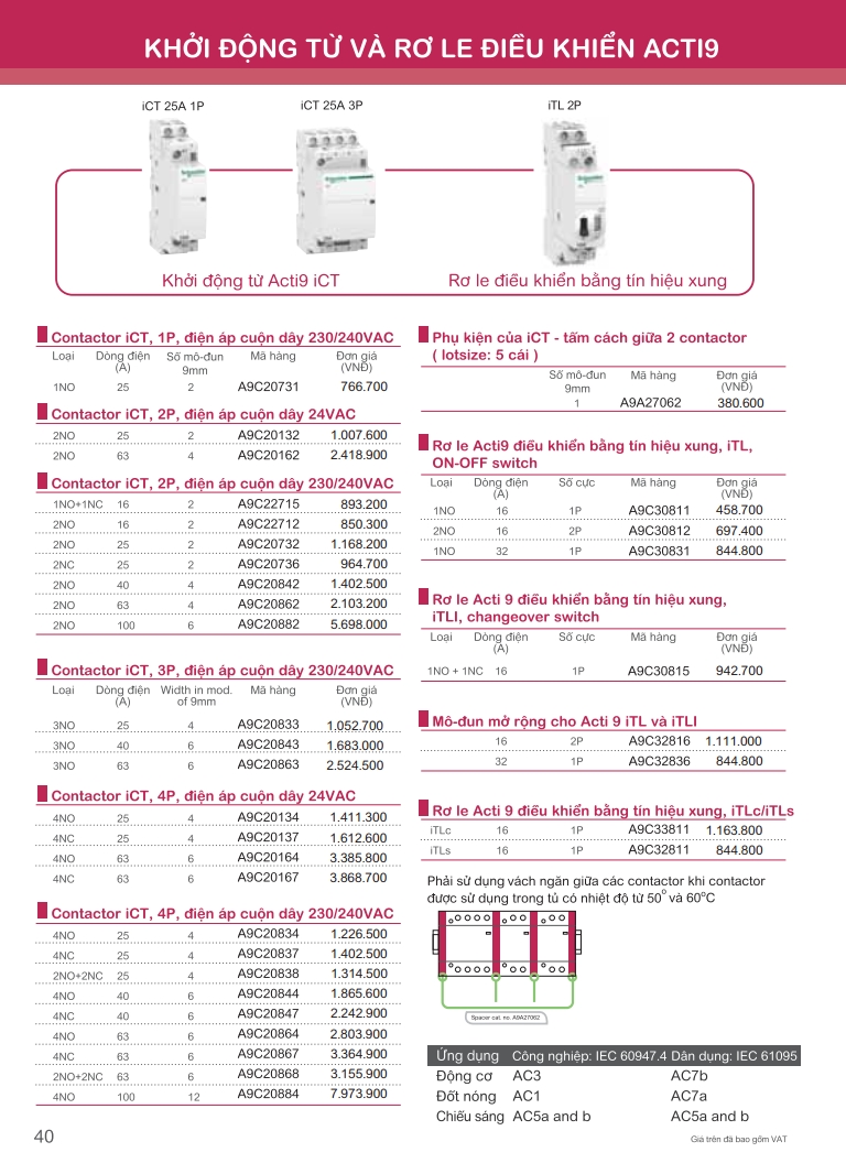 Khoi dong tu va ro le dieu khien acti9 40