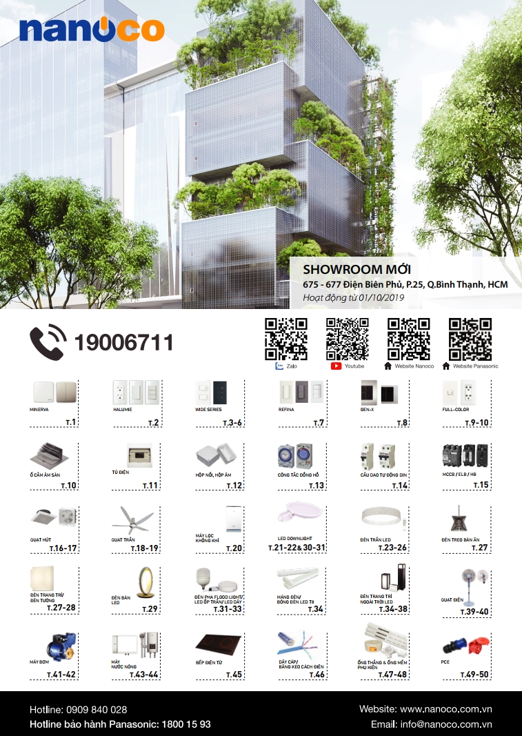 bảng giá thiết bị điện Panasonic