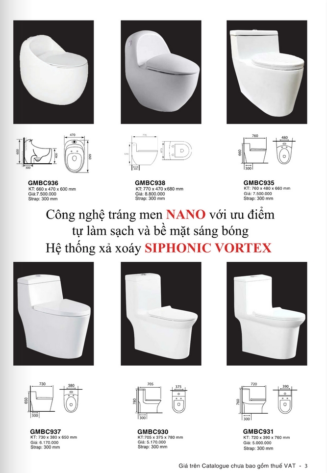 Bảng giá Bồn cầu 1 khối Gama trang 2