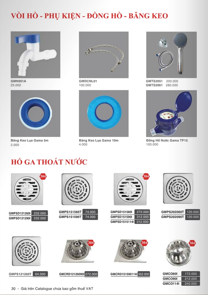 vòi hồ, phễu, đồng hồ, băng keo Gama